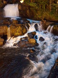 Scenic view of waterfall