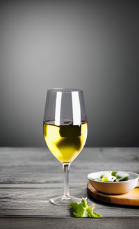 Close-up of wineglass on table