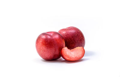 Close-up of apple against white background