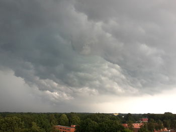 Scenic view of landscape against cloudy sky