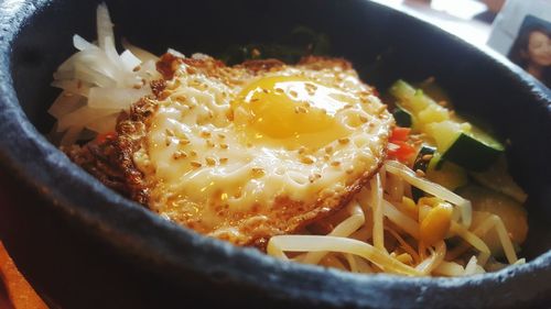 Close-up of food in bowl on table