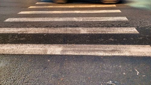 High angle view of zebra crossing on road