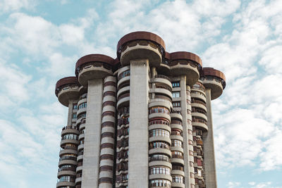 Low angle view of building, brutalist architecture, beton brute, ufo 