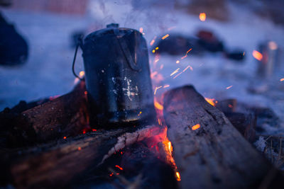 Close-up of bonfire