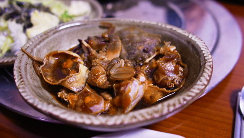 Close-up of food in plate