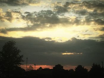 Scenic view of cloudy sky at sunset