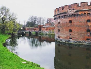 Arch bridge over river