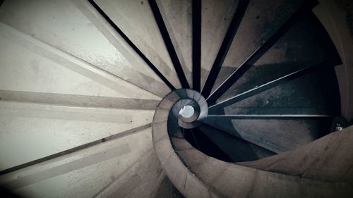 Low angle view of spiral staircase