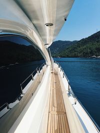 Panoramic view of bridge over sea against sky