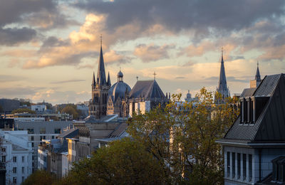 Aachen cathedral from another angle at sunset