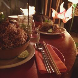 Close-up of food on table