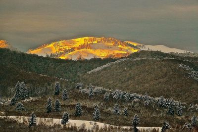 View of mountain range against the sky