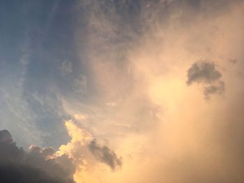 Low angle view of sky during sunset