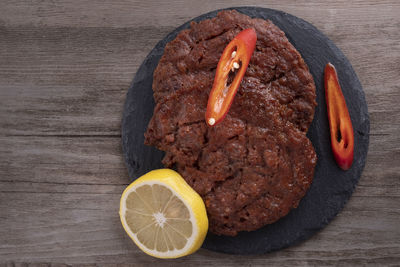 Directly above shot of fruit on table