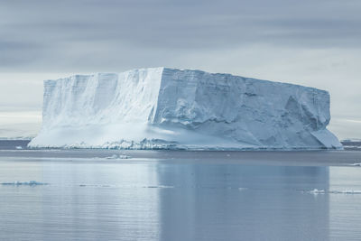 Scenic view of frozen sea against sky