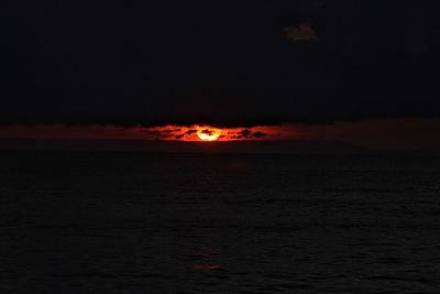 Scenic view of sea against sky at sunset