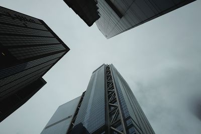 Low angle view of modern buildings against sky