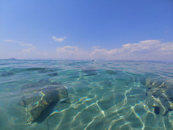 Aerial view of sea against sky