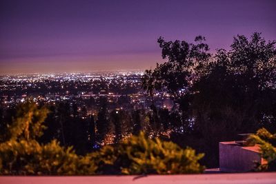 Illuminated city at night