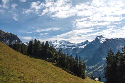 Scenic view of mountains against sky