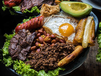 Close-up of meal served in plate
