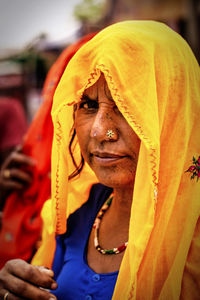 Portrait of woman wearing sari 