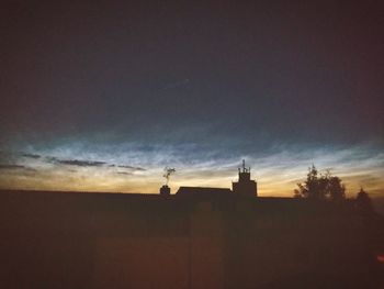 Silhouette buildings against sky during sunset