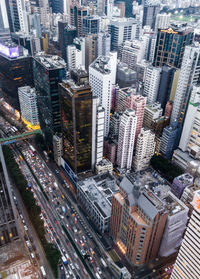 High angle view of city