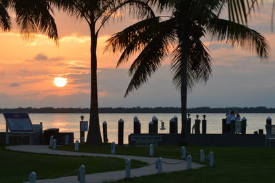 Scenic view of sea at sunset