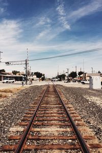 Railroad tracks on railroad track