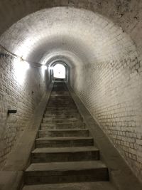 Empty corridor in tunnel