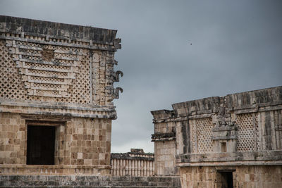 Low angle view of old building against sky