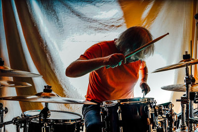 Man playing drums