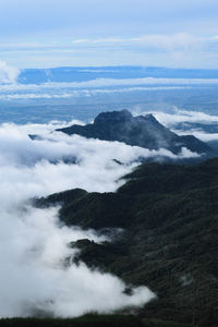 High angle view of clouds over landscape