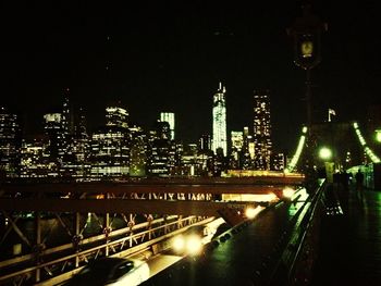 Illuminated cityscape at night