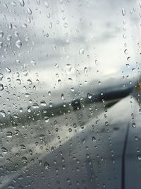 Close-up of water drops on glass