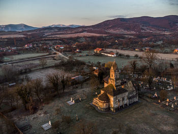 High angle view of a temple