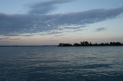 Scenic view of sea at sunset