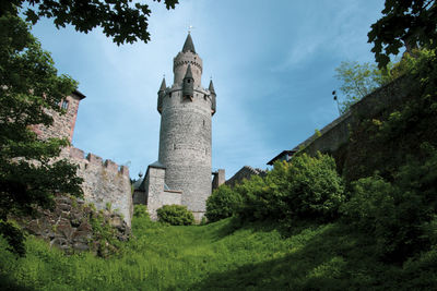 Low angle view of historical building against sky