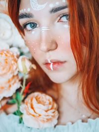 Close-up portrait of a beautiful young woman