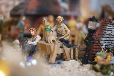 Close-up of figurines for sale