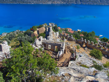 High angle view of historical building