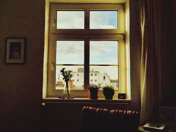 Close-up of window at home