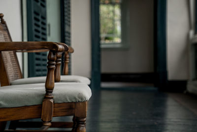 Empty chairs and table at home