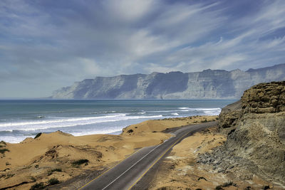 Scenic view of beach against sky