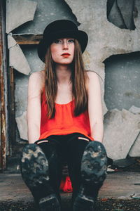 Young woman posing outdoors