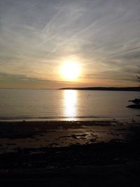 Scenic view of sea at sunset