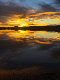 Scenic view of sunset over sea