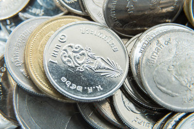 Close-up of coins