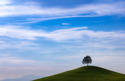 Scenic view of land against sky